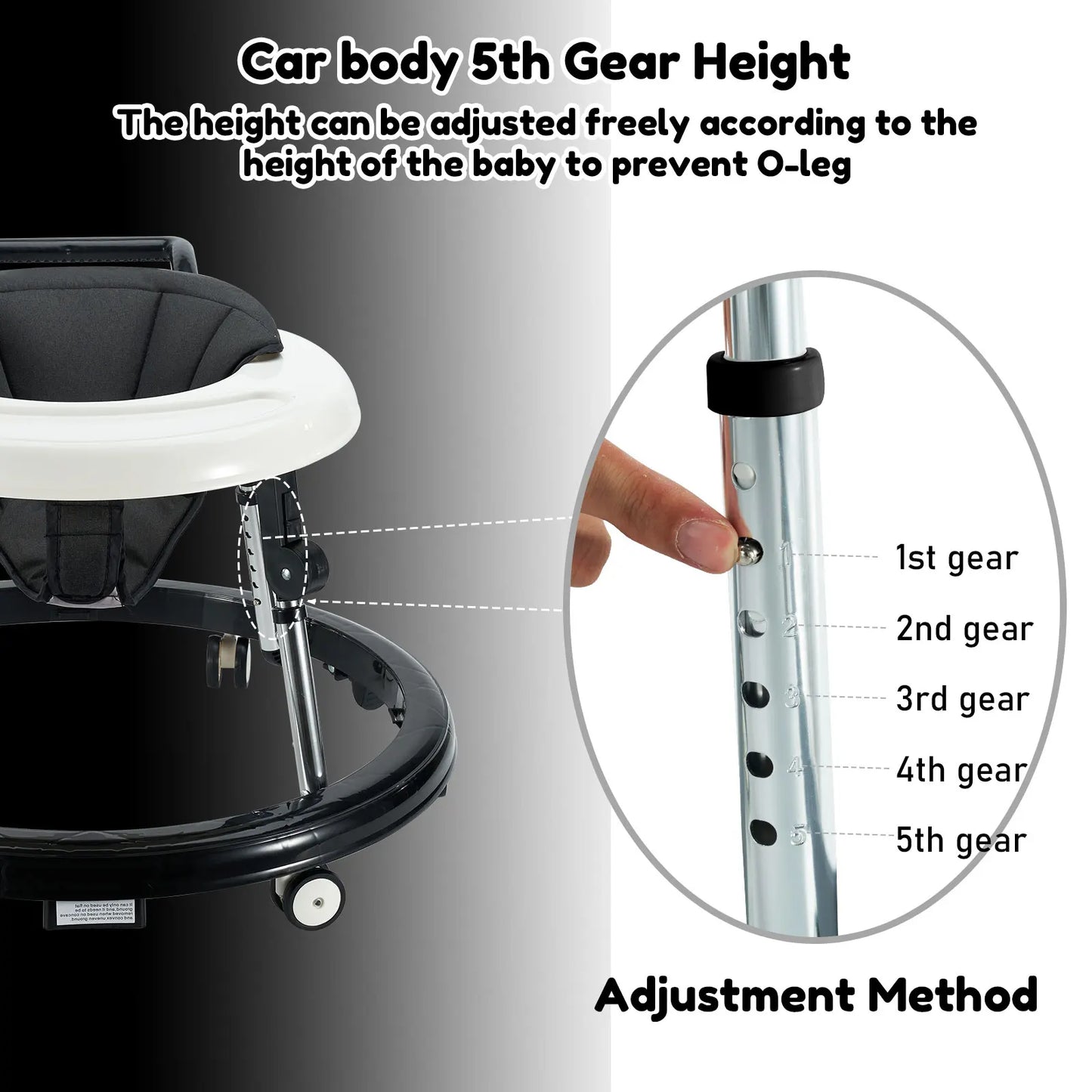 Fold, Adjust & Grow: The Ultimate 5-Height Baby Walker & Activity Center Baby Bumpers