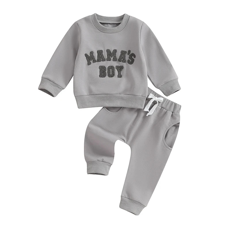 Baby Boy Crewneck Sweatshirt Set – Fall Outfit 0-3Y