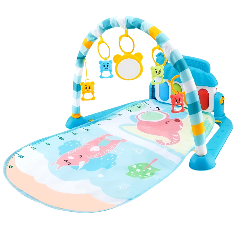 Baby Kick & Play Piano Gym – Tummy Time Activity Mat with Removable Toys & Lights