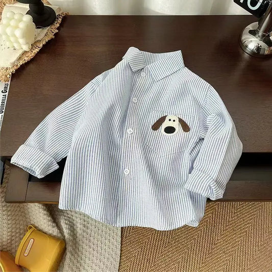 Boys Long Sleeve Spring Shirt – Cotton Comfort Tees - image 2