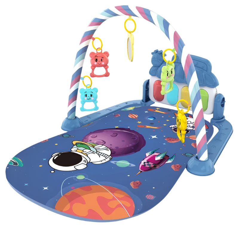Baby Kick & Play Piano Gym – Tummy Time Activity Mat with Removable Toys & Lights