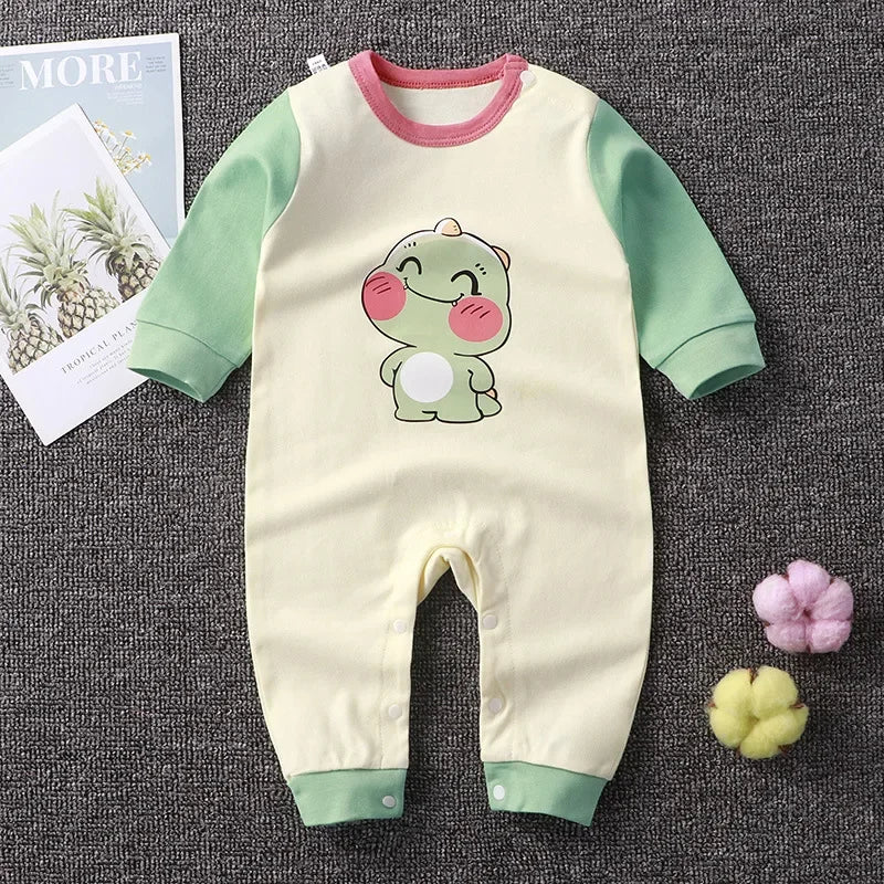 Baby Cotton One-Piece Jumpsuit Solid Color - image 8