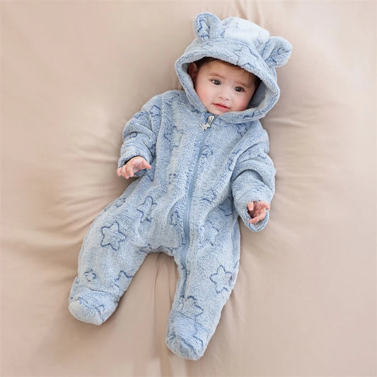 Newborn Flannel Jumpsuit – Warm Cartoon Romper - image 2
