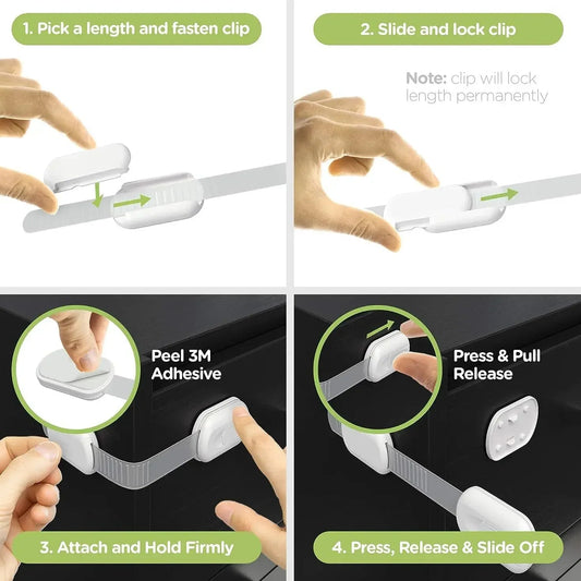 Step-by-step guide on how to use a clip with adhesive backing.