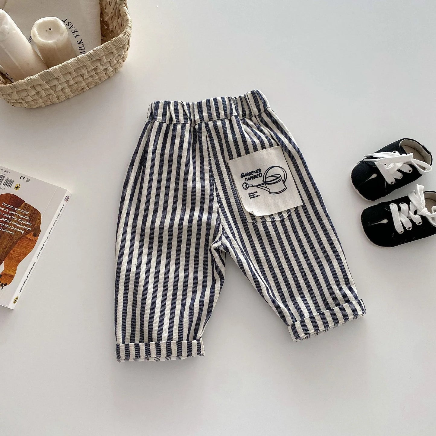 Denim Pants – Soft Striped Casual Trousers