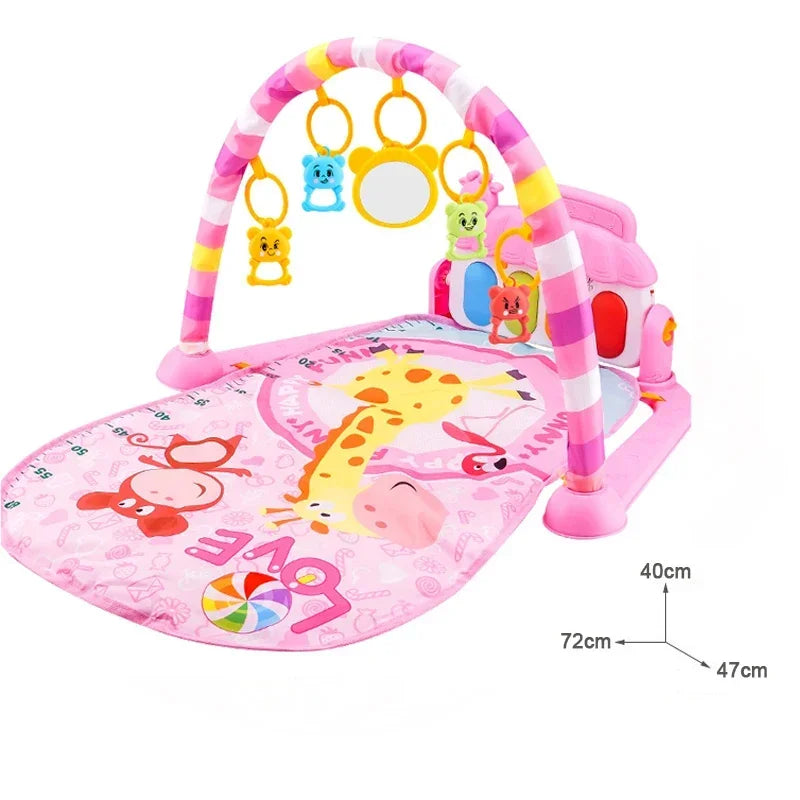 Baby Kick & Play Piano Gym – Tummy Time Activity Mat with Removable Toys & Lights