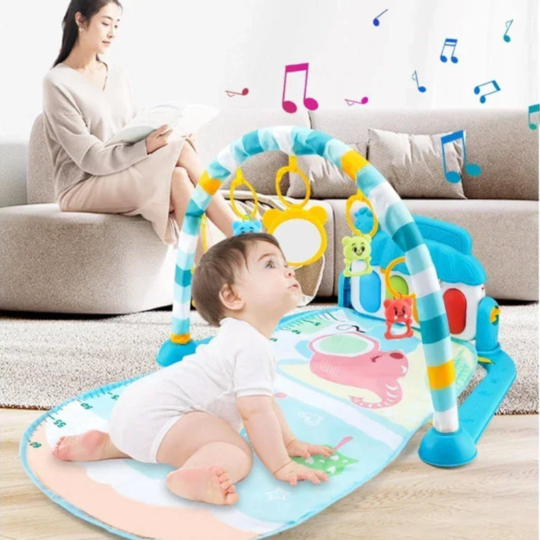 Baby Kick & Play Piano Gym – Tummy Time Activity Mat with Removable Toys & Lights