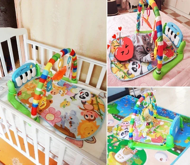 Baby Kick & Play Piano Gym – Tummy Time Activity Mat with Removable Toys & Lights