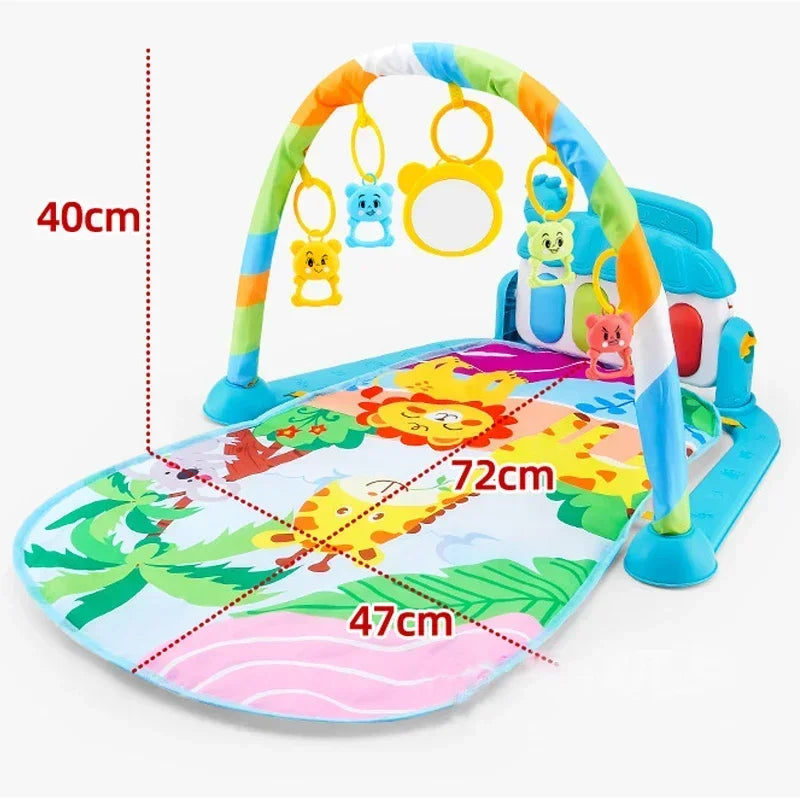 Baby Kick & Play Piano Gym – Tummy Time Activity Mat with Removable Toys & Lights