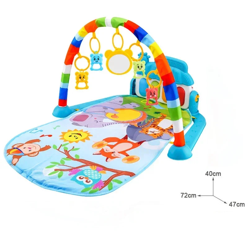 Baby Kick & Play Piano Gym – Tummy Time Activity Mat with Removable Toys & Lights