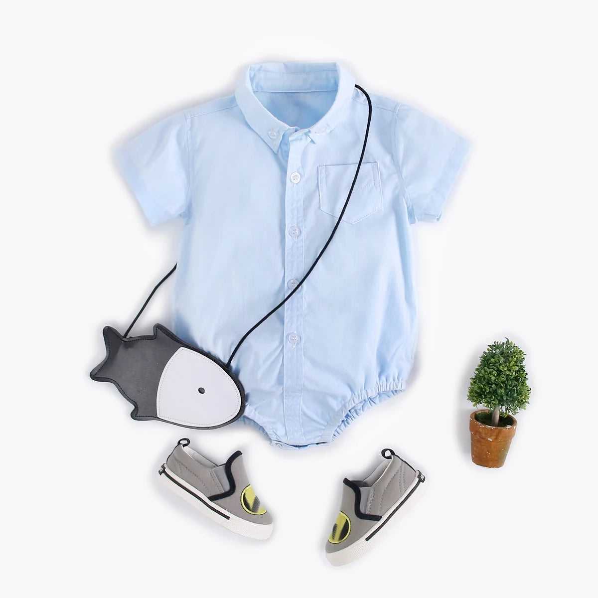 Baby Boy Plaid Bodysuit – Soft Summer Cotton Onesie
