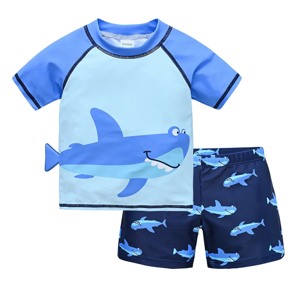 Boys 2-Piece Swimsuit Set – Cool Print 1–7 Years