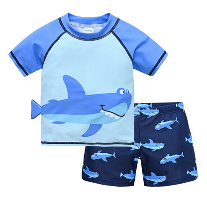 Boys 2-Piece Swimsuit Set – Cool Print 1–7 Years