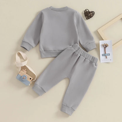 Baby Boy Crewneck Sweatshirt Set – Fall Outfit 0-3Y