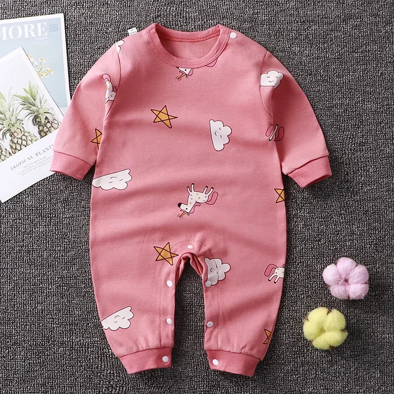 Baby Cotton One-Piece Jumpsuit Solid Color - image 6