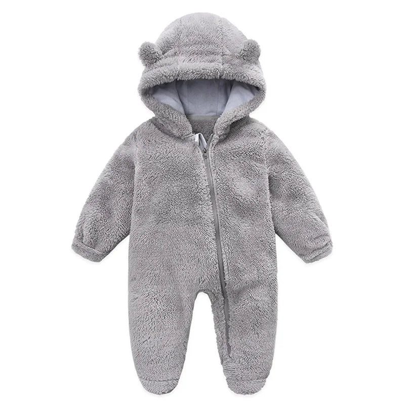 Baby Hooded Plush Romper – Warm Winter Comfort - image 13