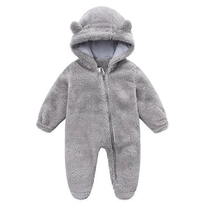 Baby Hooded Plush Romper – Warm Winter Comfort - image 13