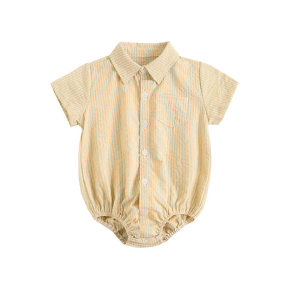Baby Boy Plaid Bodysuit – Soft Summer Cotton Onesie