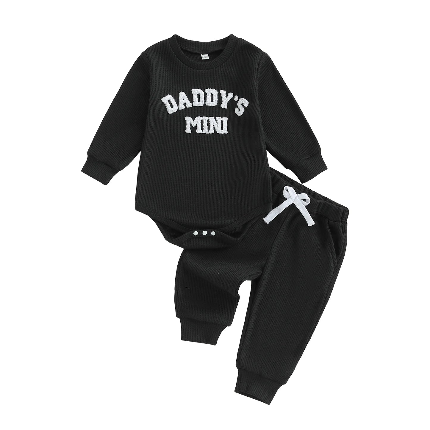 Daddy's Mini Waffle Bodysuit & Jogger Pants – Fall Fashion