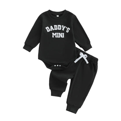 Daddy's Mini Waffle Bodysuit & Jogger Pants – Fall Fashion
