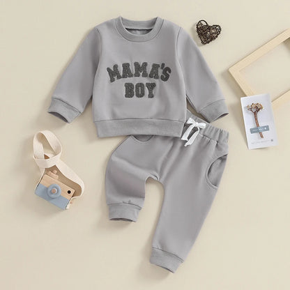 Baby Boy Crewneck Sweatshirt Set – Fall Outfit 0-3Y