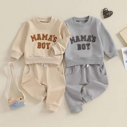 Baby Boy Crewneck Sweatshirt Set – Fall Outfit 0-3Y