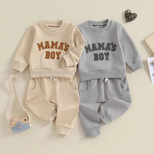 Baby Boy Crewneck Sweatshirt Set – Fall Outfit 0-3Y