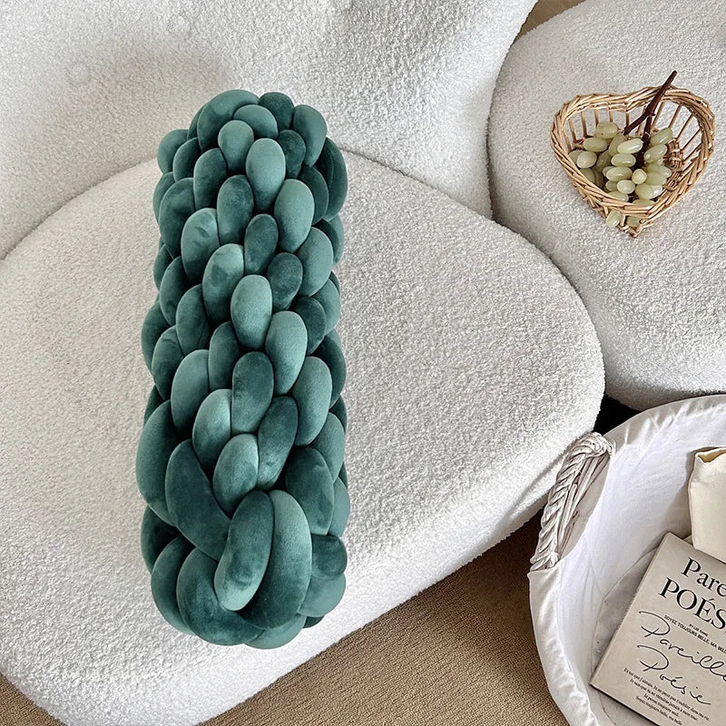 Soft Twisted Knot Nursery Cushion - CozyKnot™