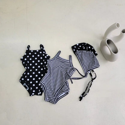 Baby Girl Swimwear Set – One-Piece with Sun Hat