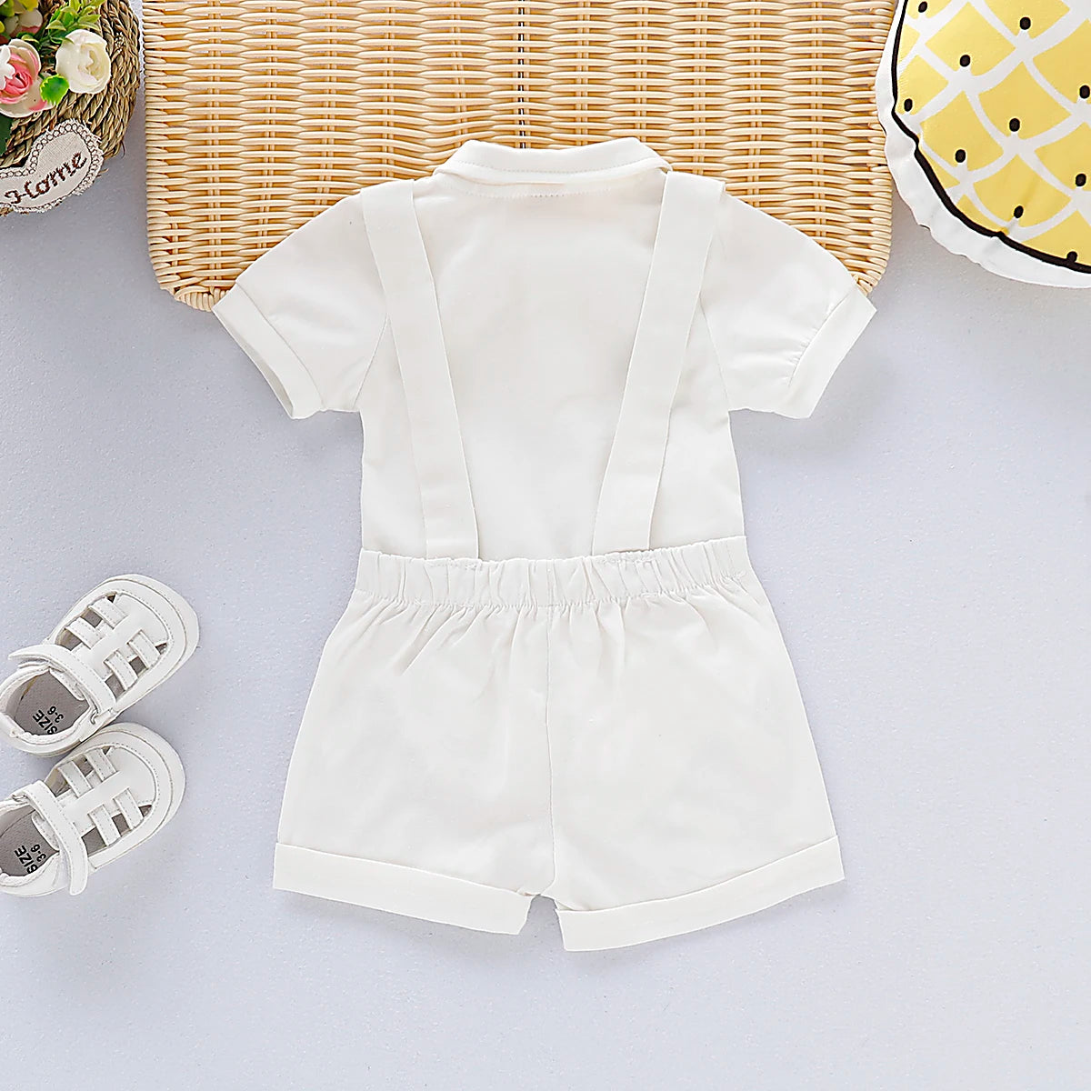 Newborn Boy Gentleman Bowtie Romper – Summer Set 0-24M