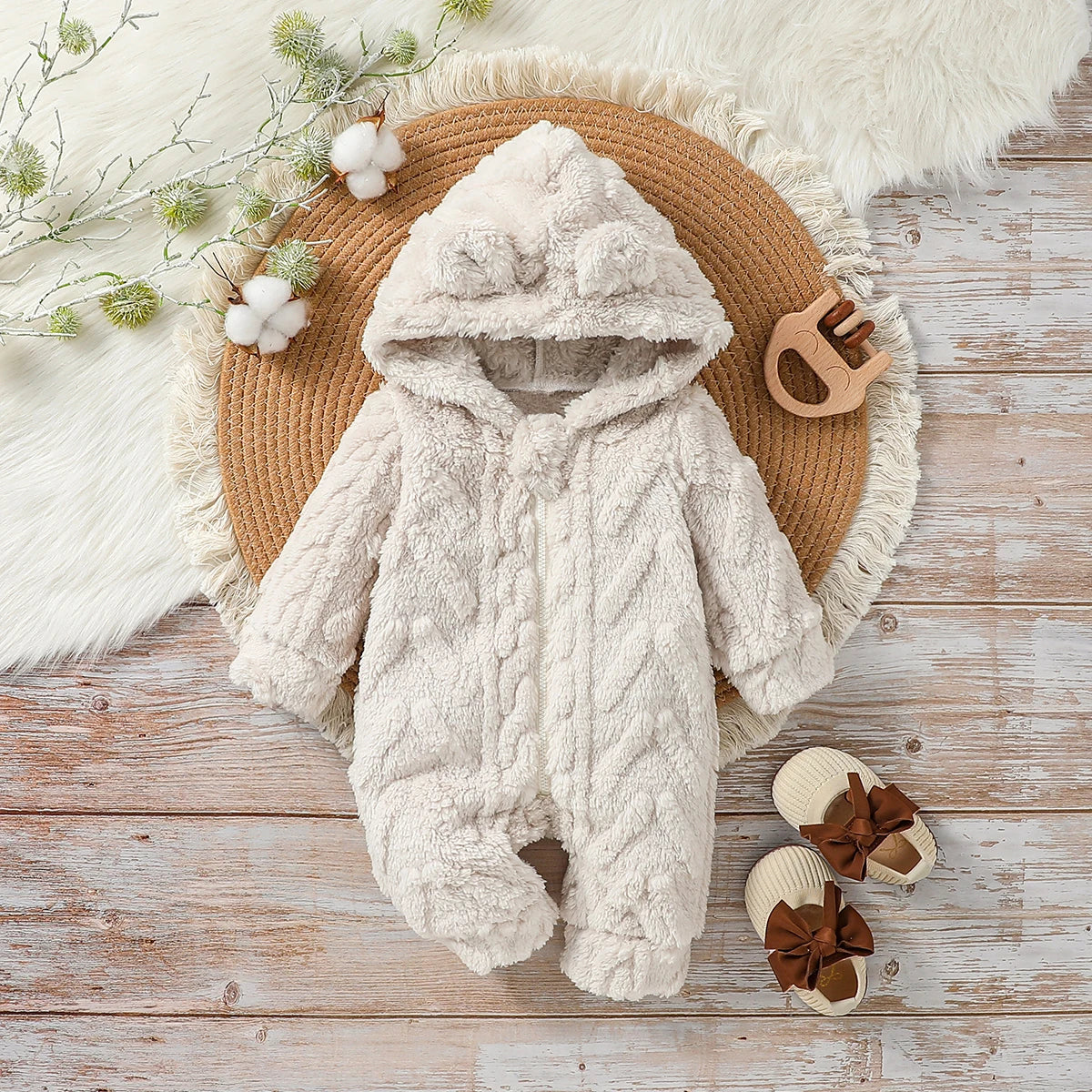 Baby Boys Winter Hooded Jumpsuit – Warm Cozy Comfort