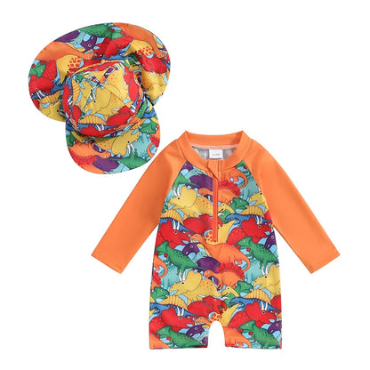 Baby Boys Rash Guard Set – Turtle & Dinosaur Print - image 11