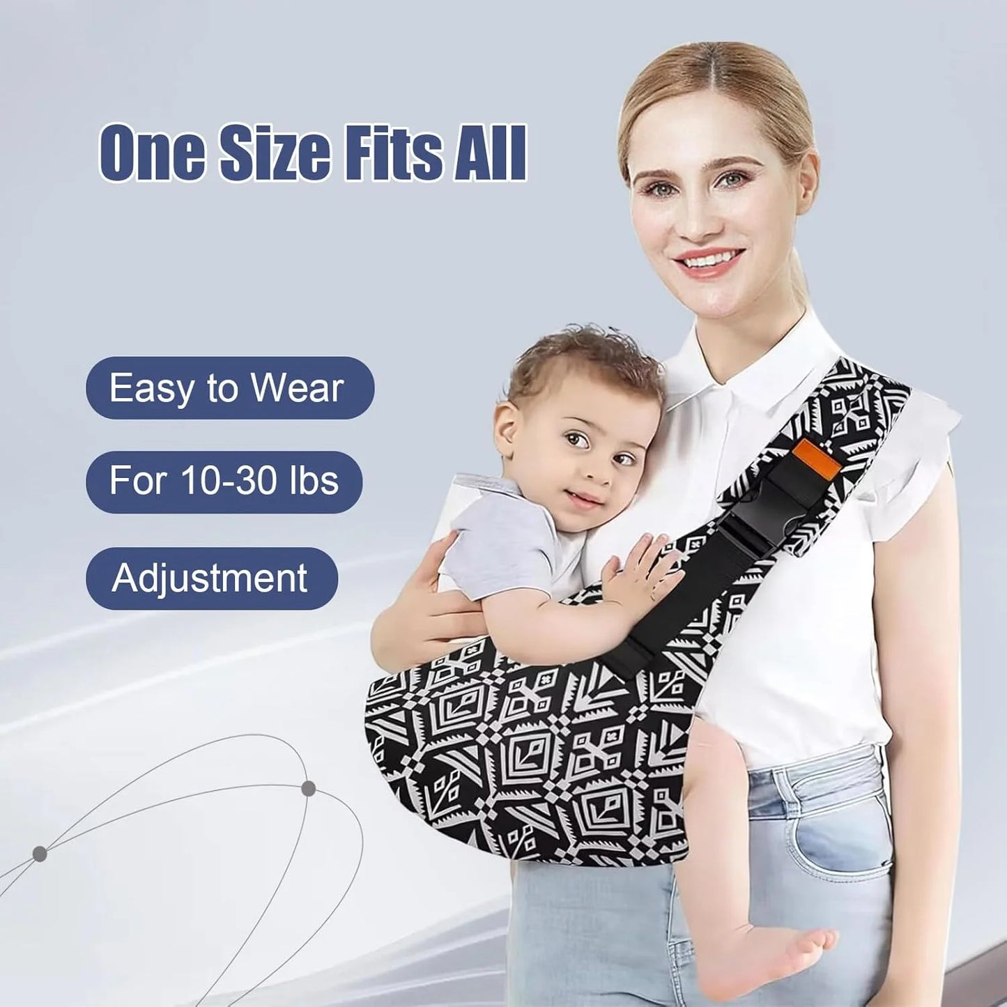 Adjustable baby carrier side sling colour option
