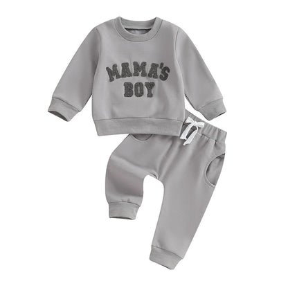 Baby Boy Crewneck Sweatshirt Set – Fall Outfit 0-3Y
