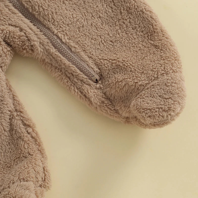 Baby Hooded Plush Romper – Warm Winter Comfort - image 6