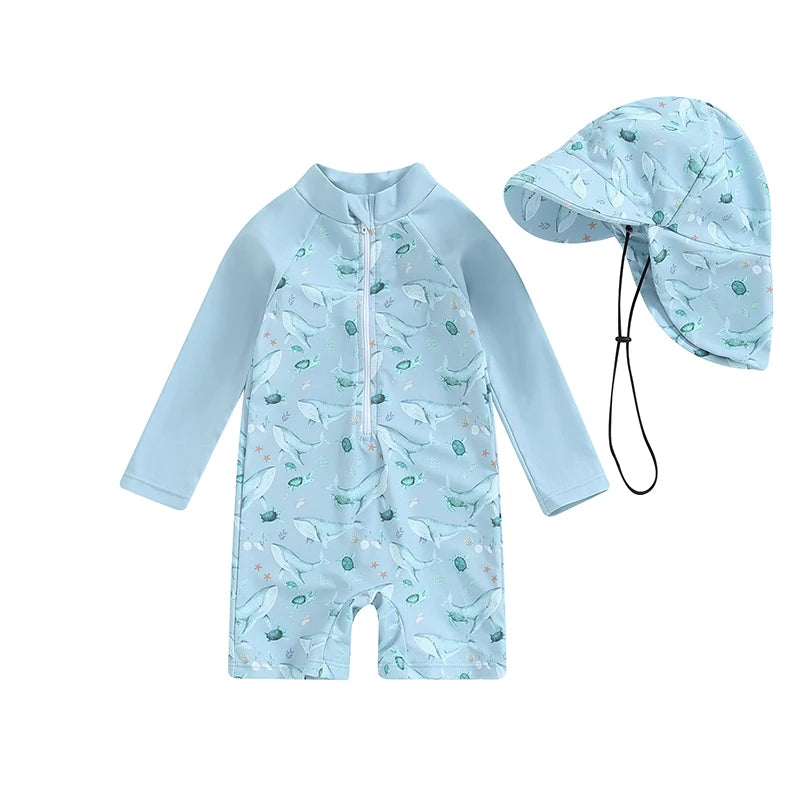 Baby Boys Rash Guard Set – Turtle & Dinosaur Print - image 10