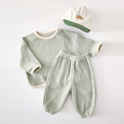 Korean Waffle Suit – Comfy 2-Piece Set