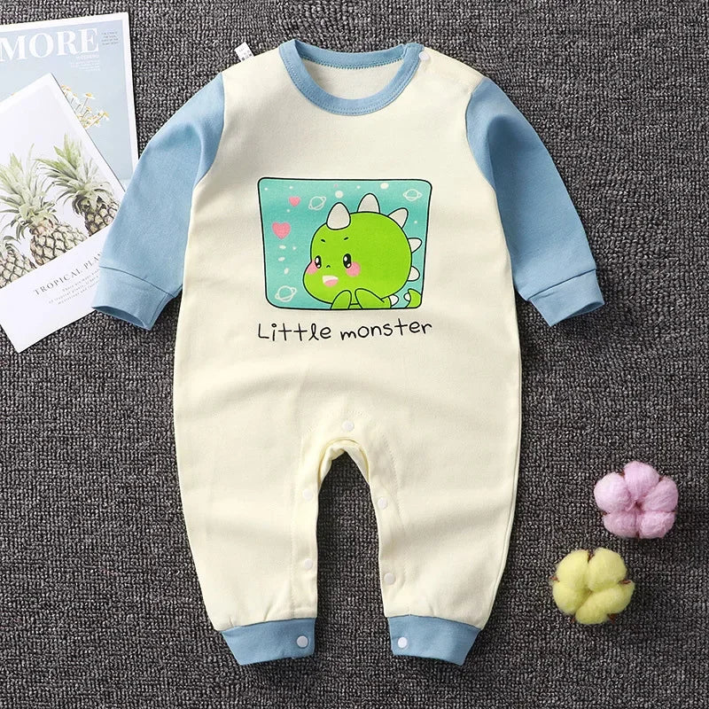 Baby Cotton One-Piece Jumpsuit Solid Color - image 7