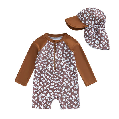 Baby Girls Rash Guard Set – Floral & Flamingo Print - image 9
