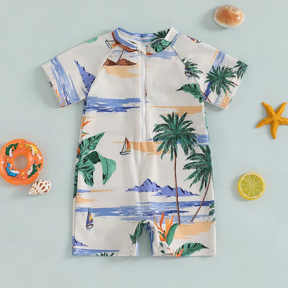 Baby Rash Guard – Shark Print Long Sleeve Zip Up