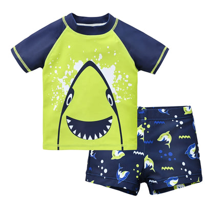 Boys 2-Piece Swimsuit Set – Cool Print 1–7 Years