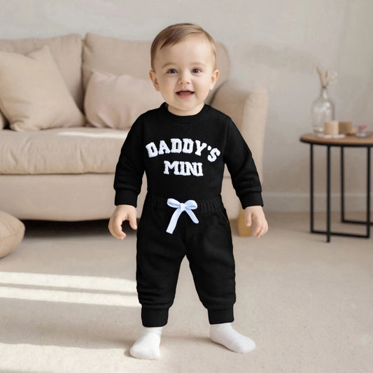 Daddy's Mini Waffle Bodysuit & Jogger Pants – Fall Fashion