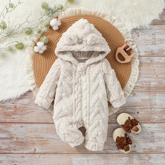 Baby Boys Winter Zipper Jumpsuit – Newborn Warmth