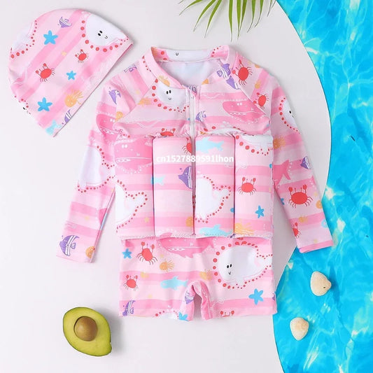 Children's Buoyancy Swimsuit - Cartoon Print - image 2