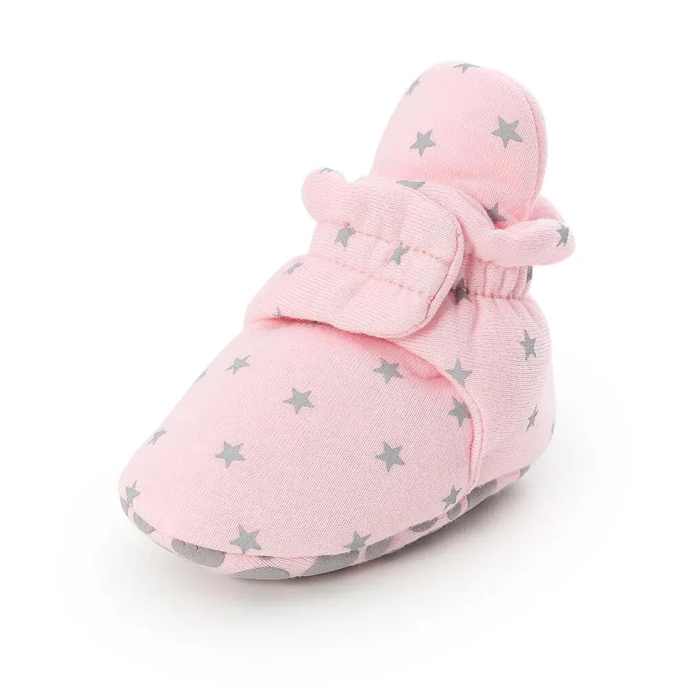 Baby First Walker Shoes – Soft Anti-Slip Star Booties