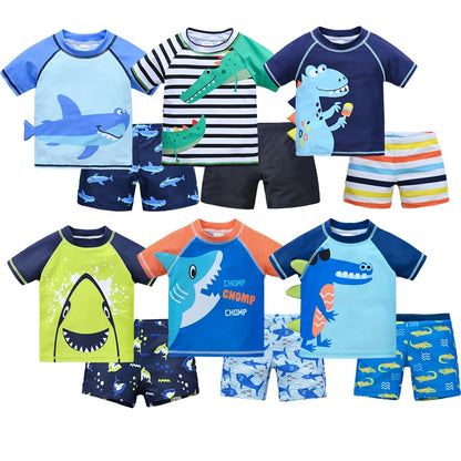 Boys 2-Piece Swimsuit Set – Cool Print 1–7 Years
