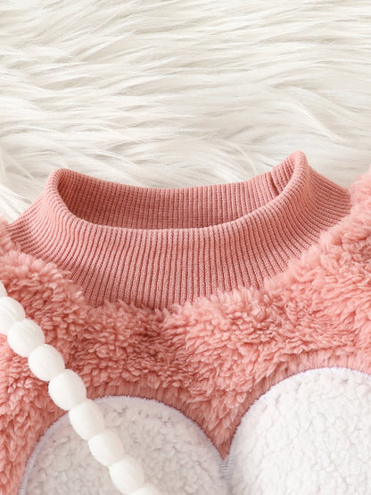 Baby Girl 3-Piece Outfit – Fuzzy Heart Set