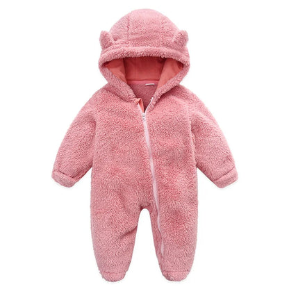 Baby Hooded Plush Romper – Warm Winter Comfort - image 8