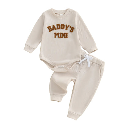Daddy's Mini Waffle Bodysuit & Jogger Pants – Fall Fashion