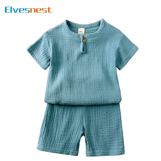 Kids Cotton Linen Set – Breathable Summer Outfit
